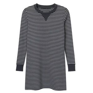Abercrombie & Fitch Gray White Striped Tunic Sweatshirt Dress Cotton Pullover XS